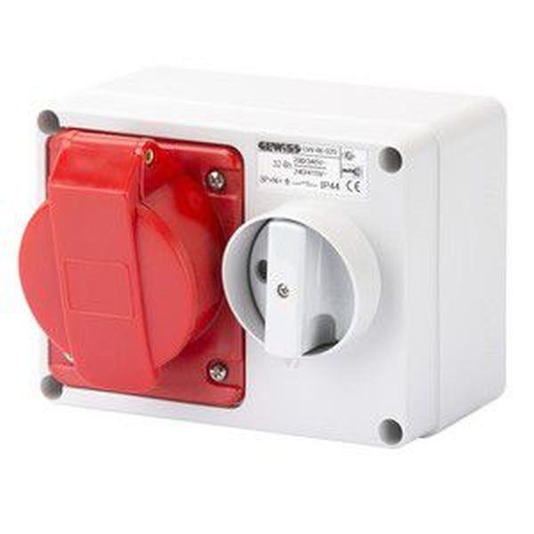 Gewiss Steckdose waager. m. Gehäuse 32A/5 pol. 400V IP44