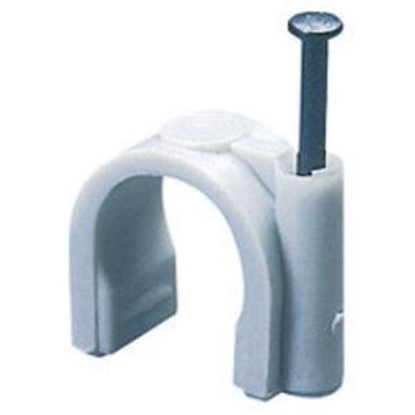 Gewiss Nagelschelle m. Stahlnagel f. Kabel 15-16mm RAL7035