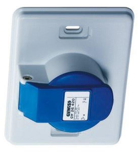 Gewiss Steckdose UP-Gehäuse 2P+PE 6h IP44 Grau