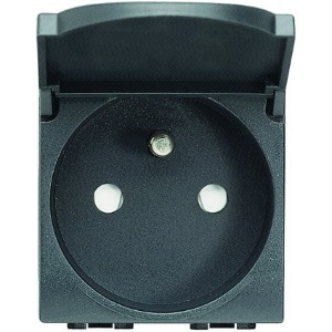 Legrand Steckdose FranzösischStandard 2P+E Klappdeckel Anthrazit