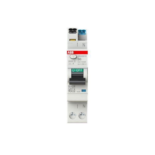 ABB DSX301CA-B6/0,03 FI/LS-Schalter, 1 TE 6kA, 1P+N, Typ A, B6, 30mA ABB DSX301CA-B6/0,03 FI/LS-Schalter, 1 TE 6kA, 1P+N, Typ A, B6, 30mA