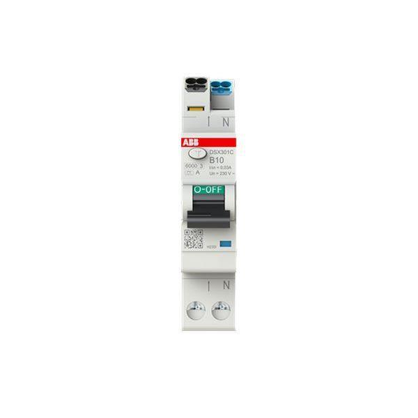 ABB DSX301CA-B10/0,03 FI/LS-Schalter, 1 TE 6kA, 1P+N, Typ A, B10, 30mA ABB DSX301CA-B10/0,03 FI/LS-Schalter, 1 TE 6kA, 1P+N, Typ A, B10, 30mA