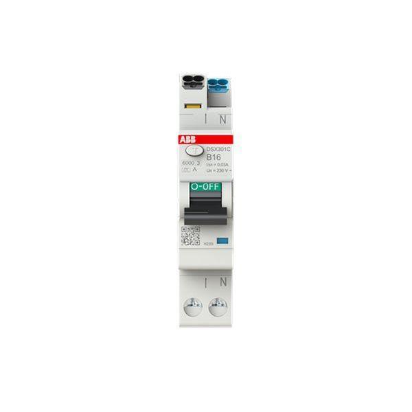 ABB DSX301CA-B16/0,03 FI/LS-Schalter, 1 TE 6kA, 1P+N, Typ A, B16, 30mA ABB DSX301CA-B16/0,03 FI/LS-Schalter, 1 TE 6kA, 1P+N, Typ A, B16, 30mA