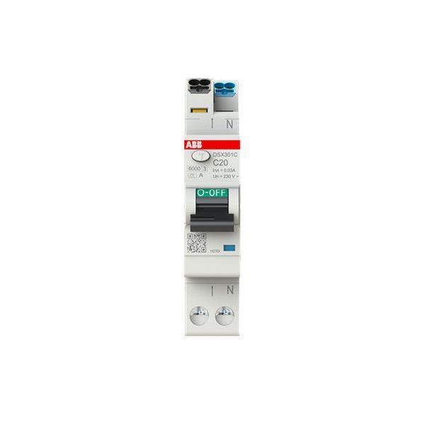 ABB DSX301CA-C20/0,03 FI/LS-Schalter, 1 TE 6kA, 1P+N, Typ A, C20, 30mA ABB DSX301CA-C20/0,03 FI/LS-Schalter, 1 TE 6kA, 1P+N, Typ A, C20, 30mA