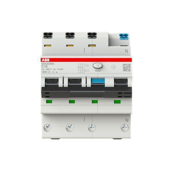 ABB DSX203NCA-C16/0,03 FI/LS-Schalter 6kA, 3P+N, Typ A, C 16, 30mA ABB DSX203NCA-C16/0,03 FI/LS-Schalter 6kA, 3P+N, Typ A, C 16, 30mA
