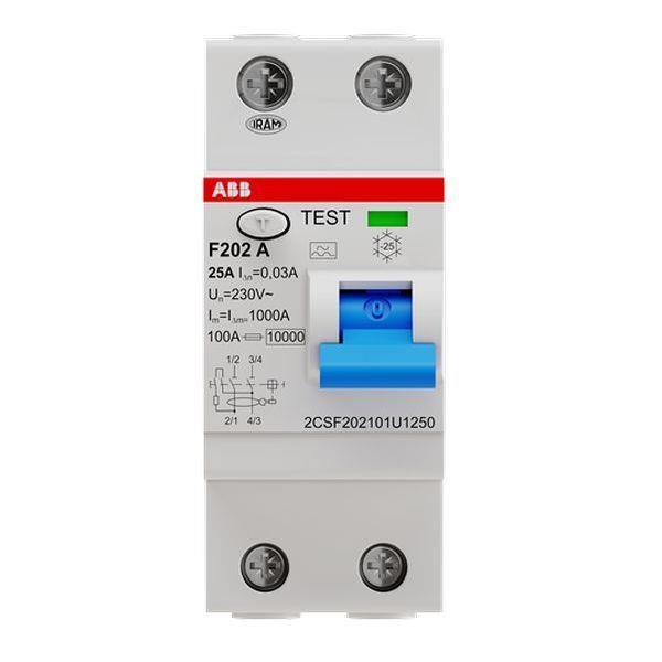 ABB F202A-25/0,03UNV FI-Schutzschalter 2P, Typ A, 25A, 30mA, ABB F202A-25/0,03UNV FI-Schutzschalter 2P, Typ A, 25A, 30mA,
