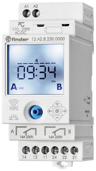 Schaltuhr für Reiheneinbau, Astroprogramm, Joystick-Programmierung, NFC-programm