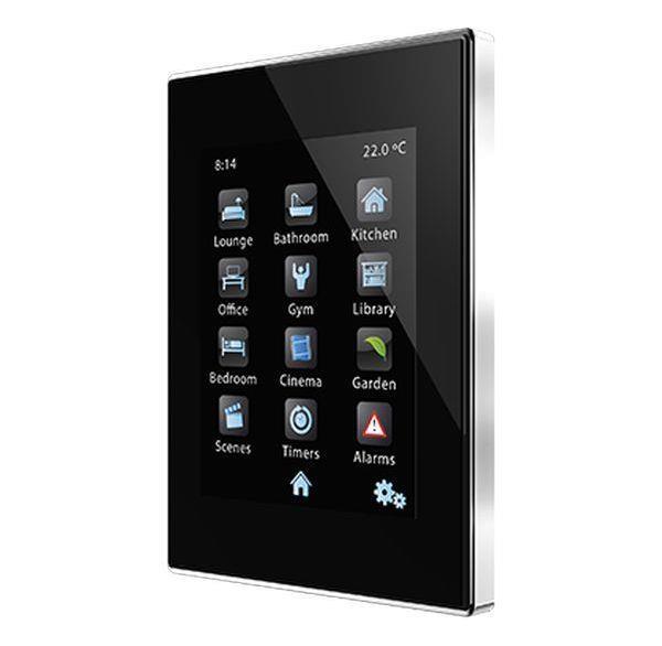 Zennio kapazitives Farb-Touchpanel Z41Pro IP schwarz mit Aluminiumrahmen